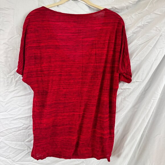 Velvet by Graham & Spencer - Red Drape Neck Blouse - Size L - Picture 5 of 7